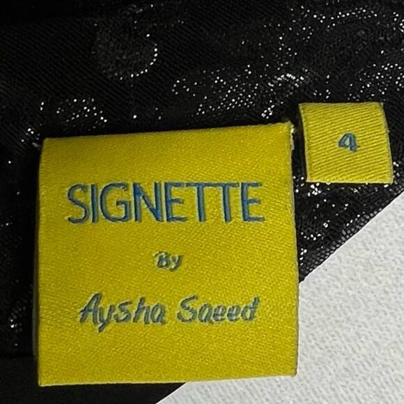 Signette Aysha Saeed Iridescent Jacquard Cocktail Dress Size 4 Dark Fairy Grunge - Picture 11 of 11